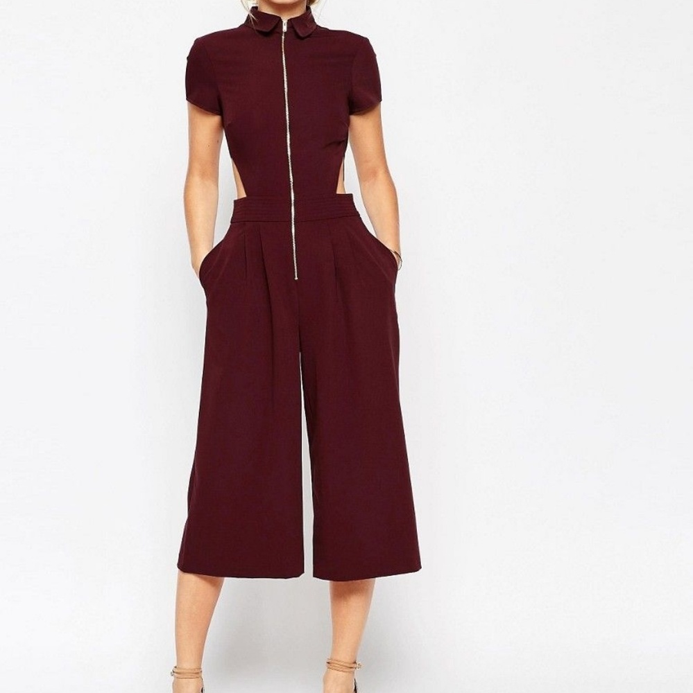 ASOS Utility Shirt Jumpsuit with Culotte Leg